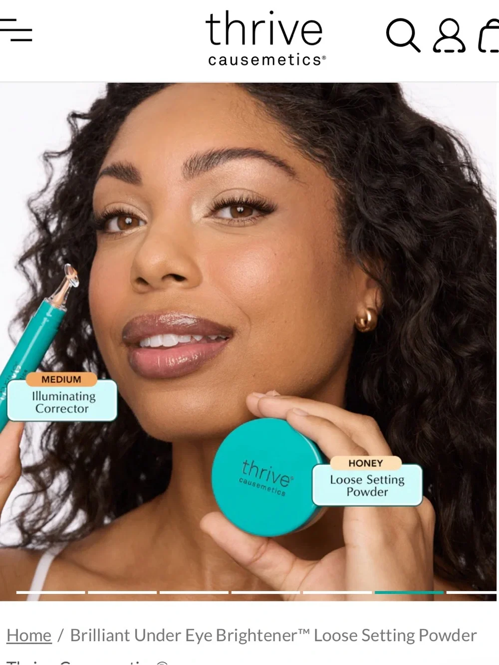 Thrive Causemetics Brilliant Under Eye Brightener Loose Setting Powder - Honey